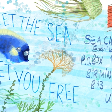 YUVAL ZOMMER - LET THE SEA SET YOU FREE! Yuval ZOMMER, author, illustrator, environmentalist and friend of the ICPBS has created this wonderful postcard for SEA CHANGE